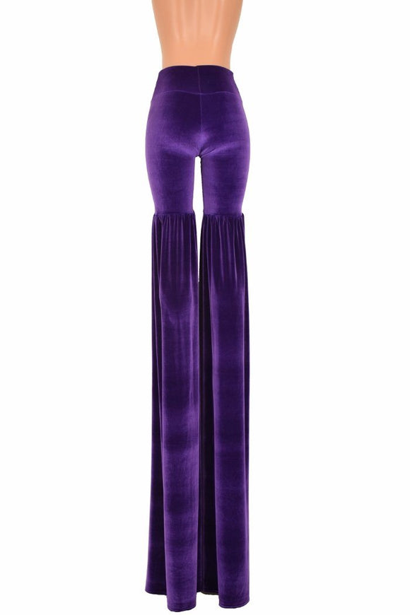 Leggings Style Stilt Pants in Purple Velvet - Coquetry Clothing