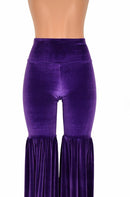 Leggings Style Stilt Pants in Purple Velvet - Coquetry Clothing
