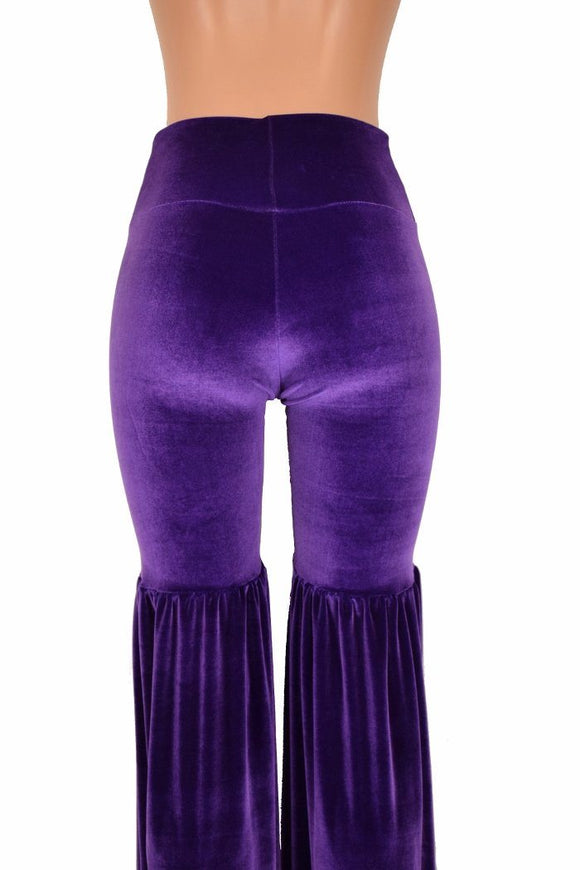 Leggings Style Stilt Pants in Purple Velvet - Coquetry Clothing