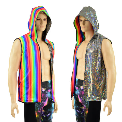 Mens Reversible Hooded Vest - Coquetry Clothing