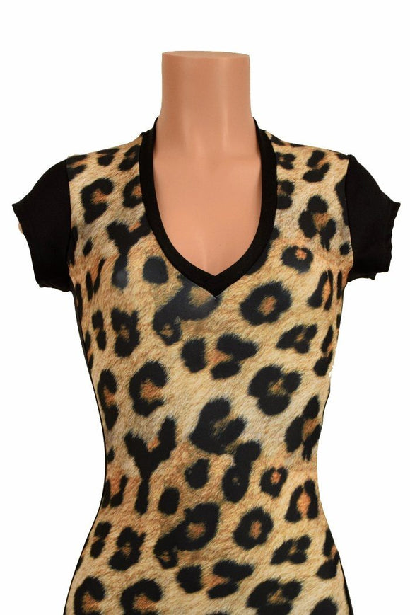 Leopard Catsuit with Side Panels - Coquetry Clothing