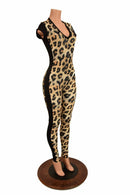 Leopard Catsuit with Side Panels - Coquetry Clothing