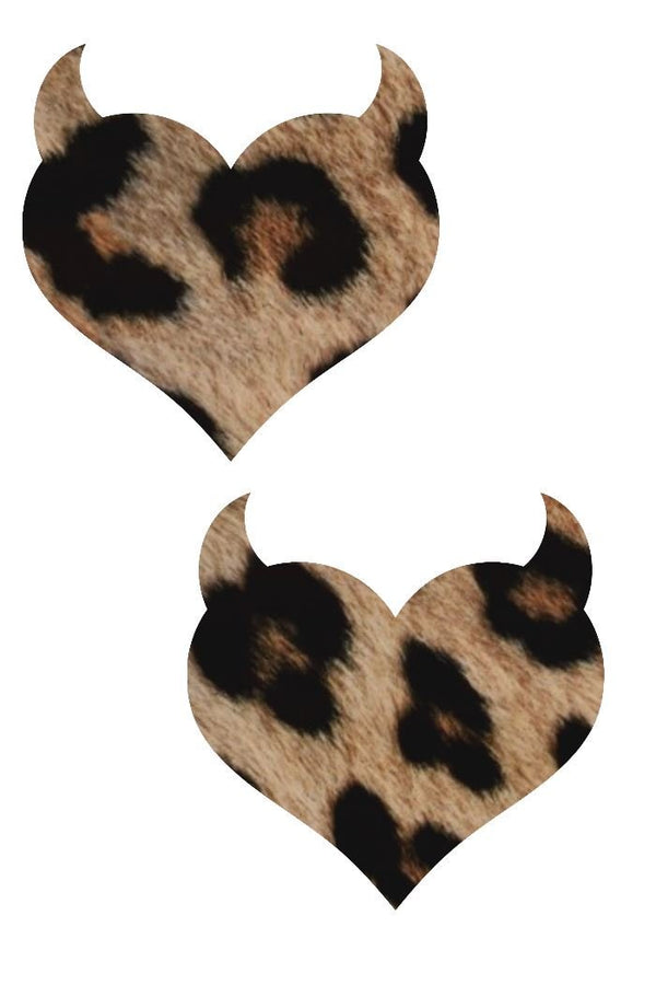 Leopard Devil Heart Pasties - 1
