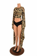 Leopard Kimono Crop Top - Coquetry Clothing