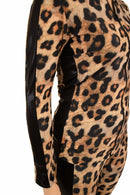 Leopard Print 2PC Zipper Front Leisure Suit - Coquetry Clothing