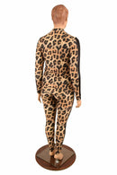 Leopard Print 2PC Zipper Front Leisure Suit - Coquetry Clothing