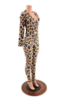 Leopard Print Catsuit with Sheer Mesh Back - Coquetry Clothing