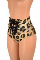 Leopard Print Front Lace Up Siren Shorts - Coquetry Clothing