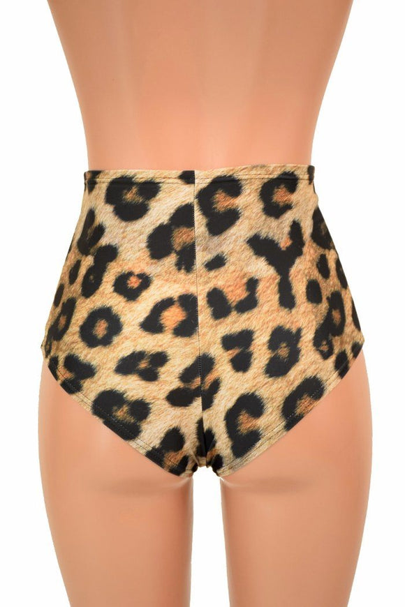 Leopard Print Front Lace Up Siren Shorts - Coquetry Clothing