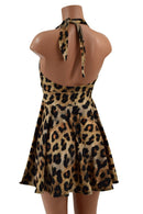 Leopard Print Halter Skater Dress - Coquetry Clothing