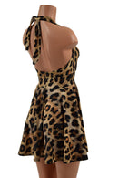 Leopard Print Halter Skater Dress - Coquetry Clothing