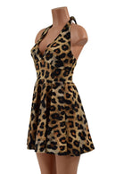 Leopard Print Halter Skater Dress - Coquetry Clothing