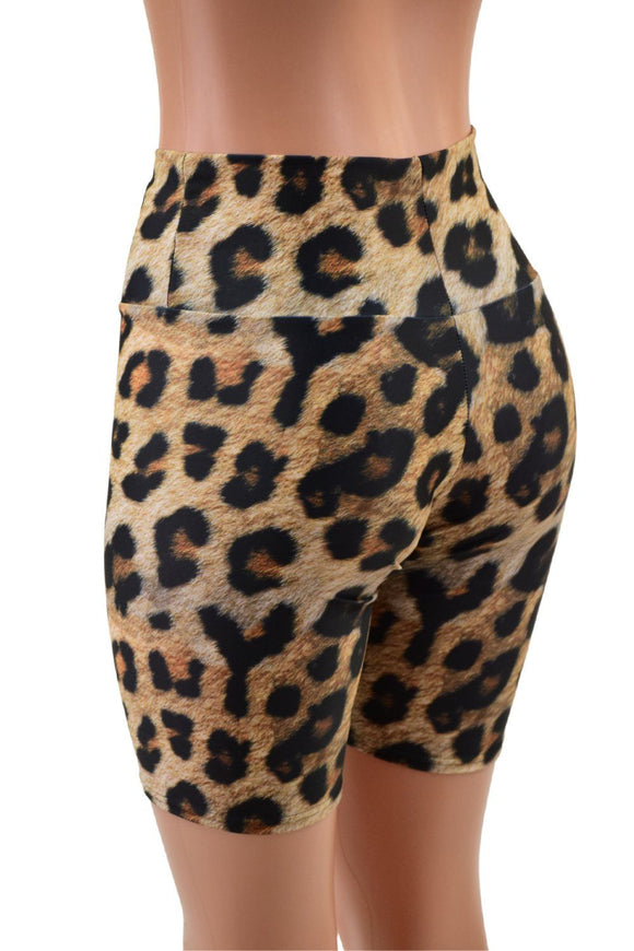 Leopard Print High Waist Bike Shorts - Coquetry Clothing