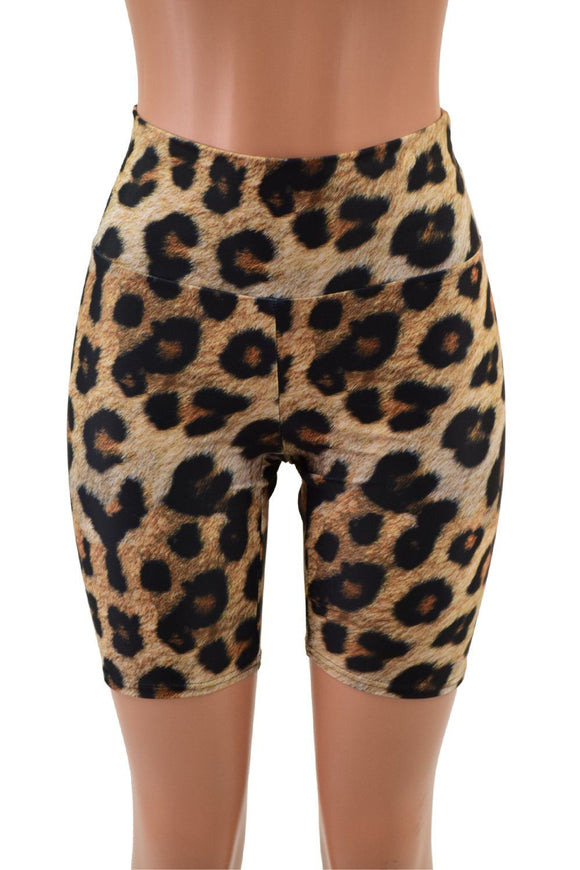 Leopard Print High Waist Bike Shorts - Coquetry Clothing