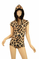 Leopard Print Hoodie Romper - Coquetry Clothing