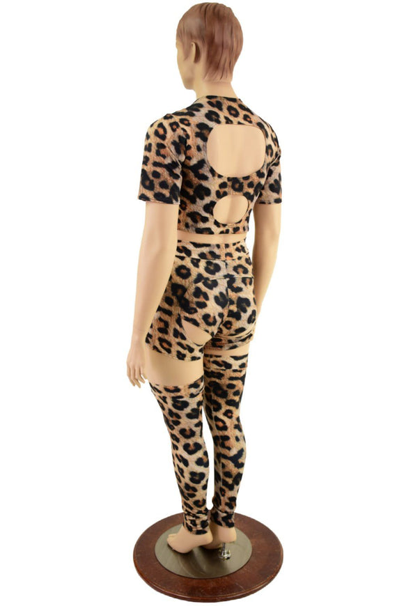 Leopard Print Nirvana Set with Thigh High Leg Warmers - Coquetry Clothing