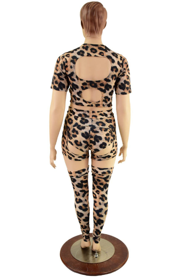 Leopard Print Nirvana Set with Thigh High Leg Warmers - 5