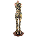 Leopard Print Sleeveless Stella Catsuit with Bootcut Leg - Coquetry Clothing