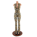Leopard Print Sleeveless Stella Catsuit with Bootcut Leg - Coquetry Clothing