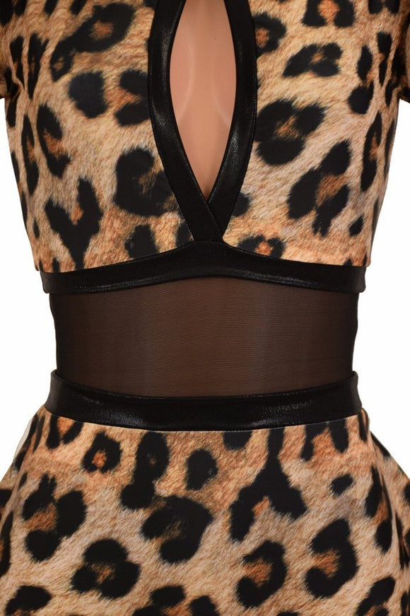 Leopard Print Tuxedo Back Romper - Coquetry Clothing