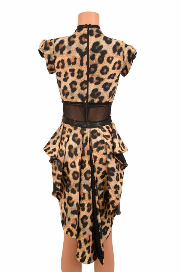Leopard Print Tuxedo Back Romper - 8