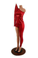 Lightning Bolt Asymmetrical Sharp Shoulder 2PC Set (Mock Catsuit) - 4