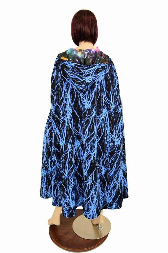 Lightning & Galaxy Reversible Hooded Cape - Coquetry Clothing