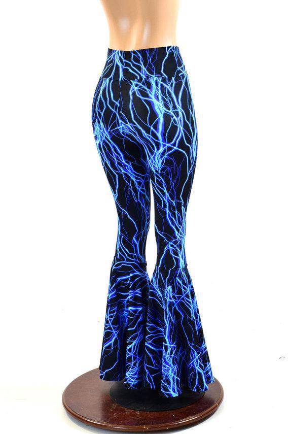 Lightning High Waist Bell Bottom Flares - Coquetry Clothing