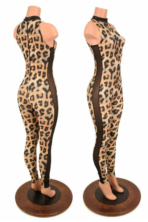 Leopard Side Panel Catsuit - Coquetry Clothing