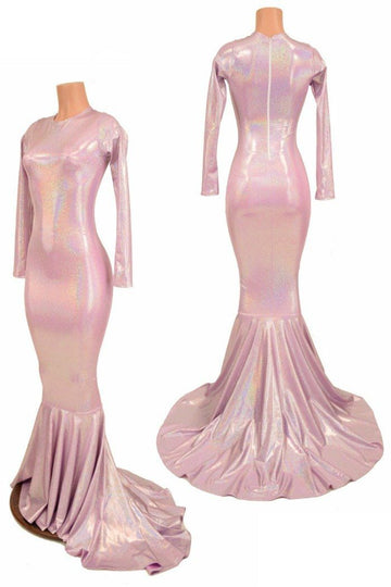 Lilac Back Zipper Gown - Coquetry Clothing
