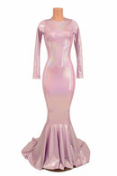 Lilac Back Zipper Gown - Coquetry Clothing