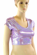 Lilac Cap Sleeve Crop - Coquetry Clothing
