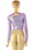 Lilac Crew Neck Crop Top - Coquetry Clothing