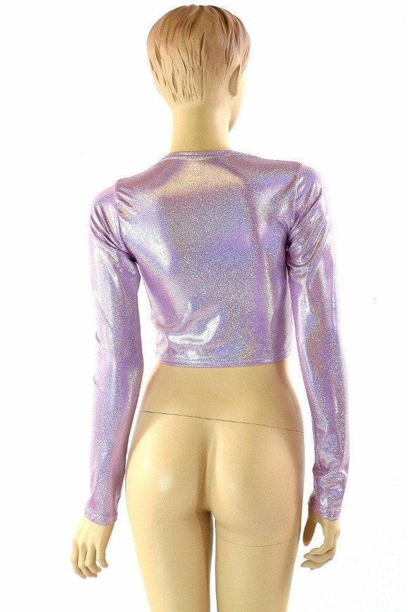 Lilac Crew Neck Crop Top - Coquetry Clothing
