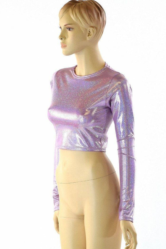 Lilac Crew Neck Crop Top - Coquetry Clothing