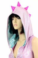Lilac Dragon Zipper Front Crop Top - Coquetry Clothing