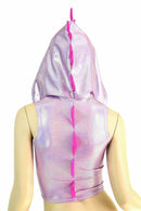 Lilac Dragon Zipper Front Crop Top - Coquetry Clothing