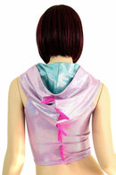 Lilac Dragon Zipper Front Crop Top - Coquetry Clothing