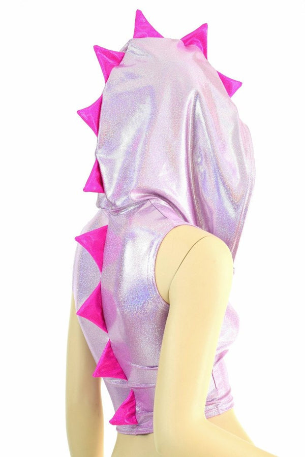 Lilac Dragon Zipper Front Crop Top - 4