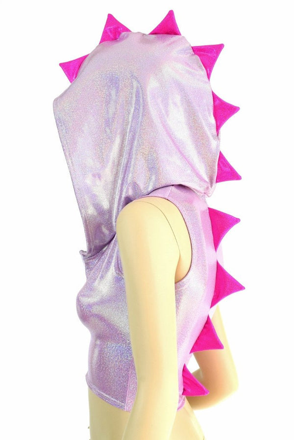 Lilac Dragon Zipper Front Crop Top - 6