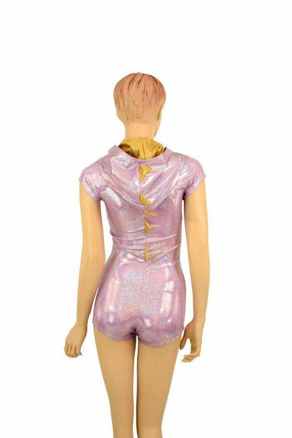 Lilac & Gold Dragon Hoodie Romper - Coquetry Clothing