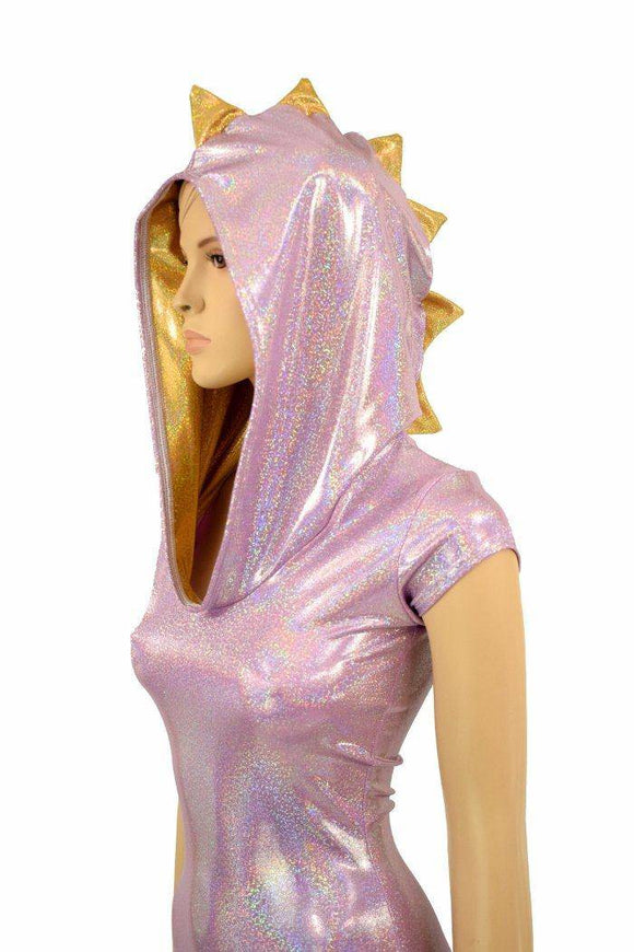 Lilac & Gold Dragon Hoodie Romper - Coquetry Clothing