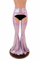 Lilac Holo Bell Bottom Flare Chaps (shorts sold separately) - Coquetry Clothing