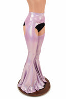 Lilac Holo Bell Bottom Flare Chaps (shorts sold separately) - Coquetry Clothing