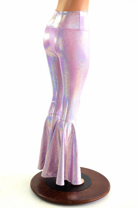 Lilac Holographic Bell Bottom Flares - Coquetry Clothing