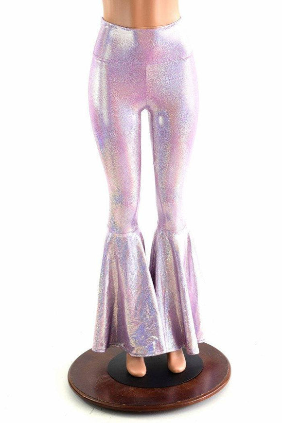 Lilac Holographic Bell Bottom Flares - Coquetry Clothing