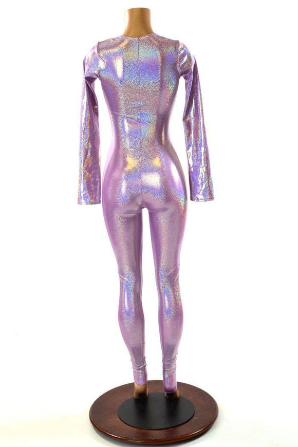 Lilac Holographic Catsuit - Coquetry Clothing