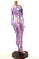 Lilac Holographic Catsuit - Coquetry Clothing