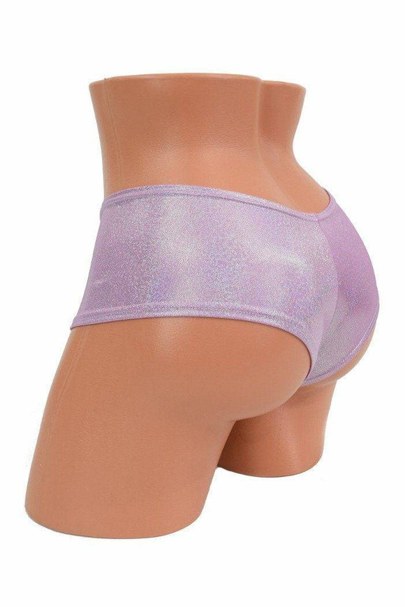 Lilac Holographic Cheeky Booty Shorts - Coquetry Clothing