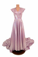 Lilac Holographic Circle Cut Gown - Coquetry Clothing